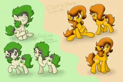 Size: 7381x4921 | Tagged: safe, artist:background basset, derpibooru import, oc, oc:chiara curry, oc:ronda radish, ponified, unofficial characters only, earth pony, food pony, original species, pony, curry, food, image, png, radish, simple background