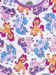Size: 1500x2000 | Tagged: safe, derpibooru import, official, izzy moonbow, pipp petals, sunny starscout, earth pony, pegasus, pony, unicorn, clothes, female, g5, image, jpeg, mare, merchandise, my little pony logo, pajamas