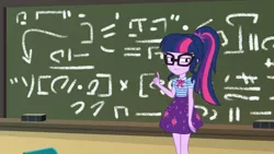 Size: 3410x1920 | Tagged: safe, derpibooru import, screencap, sci-twi, twilight sparkle, equestria girls, equestria girls series, schedule swap, spoiler:eqg series (season 2), bowtie, clothes, cutie mark, cutie mark on clothes, female, geode of telekinesis, glasses, image, jewelry, jpeg, magical geodes, necklace, ponytail, solo