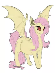 Size: 1964x2608 | Tagged: safe, artist:snspony, derpibooru import, fluttershy, bat pony, pegasus, pony, bat ponified, flutterbat, image, png, pregnant, race swap, simple background, solo, spread wings, white background, wings