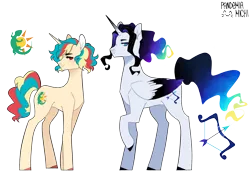 Size: 2387x1687 | Tagged: safe, artist:pandemiamichi, derpibooru import, oc, unofficial characters only, alicorn, pony, unicorn, duo, image, male, png, simple background, stallion, transparent background