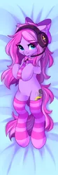 Size: 3000x9000 | Tagged: safe, artist:airiniblock, derpibooru import, oc, oc:lillybit, unofficial characters only, body pillow, clothes, image, png, rcf community, socks, solo, striped scarf, striped socks