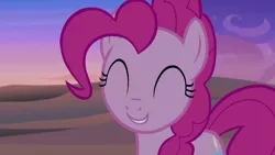 Size: 1280x720 | Tagged: safe, derpibooru import, screencap, pinkie pie, earth pony, pony, daring done?, season 7, ^^, cute, diapinkes, eyes closed, female, image, mare, png, smiling, solo