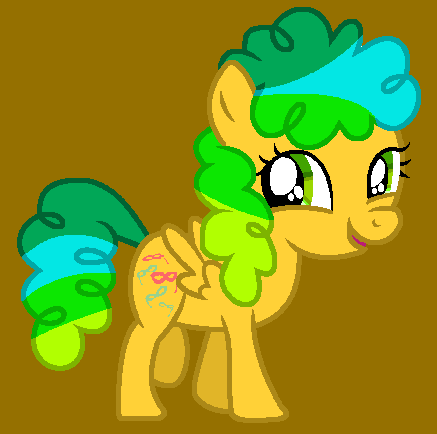 Size: 437x434 | Tagged: safe, artist:kammythepanic, derpibooru import, masquerade (g1), pegasus, pony, twinkle eyed pony, female, filly, g1 to g4, g4, generation leap, gold background, image, open mouth, png, simple background, solo