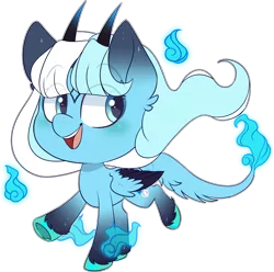 Size: 2618x2598 | Tagged: safe, artist:jetjetj, derpibooru import, oc, oc:willow wisp, pegasus, pony, chibi, female, horns, image, mare, png, simple background, solo, transparent background, two toned wings, wings