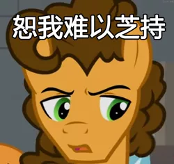 Size: 2302x2171 | Tagged: safe, artist:煦矞, derpibooru import, edit, cheese sandwich, earth pony, caption, chinese character, image, image macro, png, solo, text