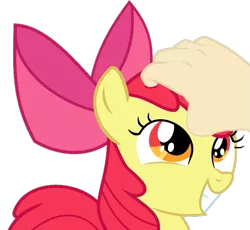 Size: 651x600 | Tagged: safe, artist:undeadponysoldier, derpibooru import, apple bloom, earth pony, pony, female, filly, hand, image, petting, png
