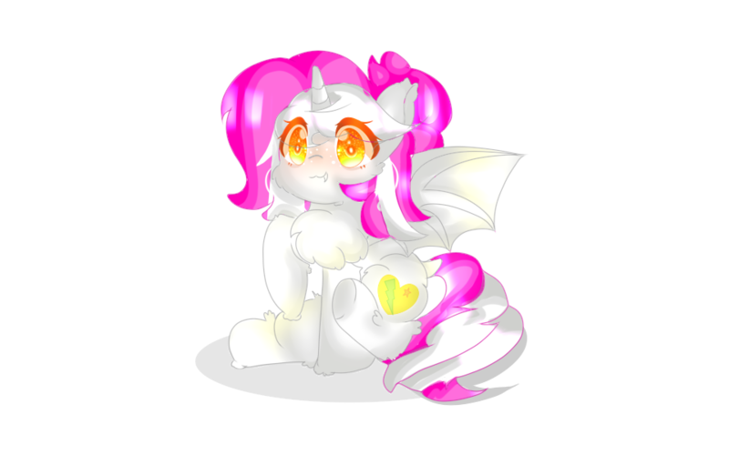 Size: 960x600 | Tagged: safe, artist:yuerain sparkle, derpibooru import, oc, oc:yuerain sparkle, unofficial characters only, alicorn, bat pony, bat pony alicorn, pony, alicorn oc, bat wings, cheek fluff, chest fluff, colored pupils, cute, eye clipping through hair, fangs, female, fluffy, horn, image, mare, orange eyes, pink hair, png, short hair, simple background, sitting, smiling, solo, spread wings, tooth, transparent background, underhoof, wings