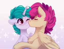 Size: 3000x2300 | Tagged: safe, artist:whiteliar, derpibooru import, oc, oc:hazel, oc:wallparty, unofficial characters only, pegasus, pony, unicorn, image, jpeg, kissing