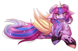Size: 3700x2463 | Tagged: safe, artist:inspiredpixels, derpibooru import, oc, unofficial characters only, bat pony, pony, bat pony oc, bat wings, candy, colored hooves, crossed hooves, crown, female, floppy ears, food, image, jewelry, lying down, mare, mouth hold, nose wrinkle, png, regalia, signature, simple background, solo, transparent background, wings