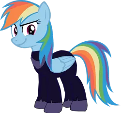 Size: 1280x1195 | Tagged: safe, artist:benpictures1, derpibooru import, rainbow dash, pegasus, pony, comic:the storm kingdom, my little pony: the movie, bodysuit, clothes, command 6, commander rainbow dash, crystal of light, female, image, inkscape, mare, png, smiling, smirk, solo, vector