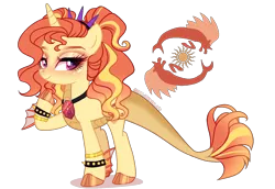 Size: 1524x1047 | Tagged: safe, artist:gihhbloonde, derpibooru import, oc, half-siren, hybrid, female, image, interspecies offspring, magical lesbian spawn, offspring, parent:adagio dazzle, parents:sunsagio, parent:sunset shimmer, png, simple background, solo, transparent background