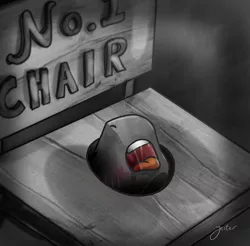 Size: 1554x1530 | Tagged: suggestive, artist:jesterpi, derpibooru import, analingus, black and white, blushing, chair, drool, grayscale, image, jpeg, misty brightdawn, monochrome, oral, sex, text, tongue out