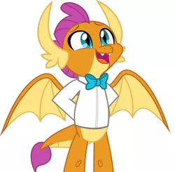 Size: 1280x1255 | Tagged: safe, artist:disneymarvel96, derpibooru import, edit, vector edit, smolder, dragon, bowtie, clothes, dragoness, female, image, jpeg, shirt, solo, vector