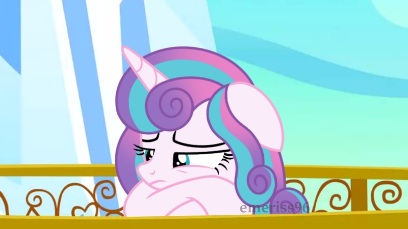 Size: 1922x1080 | Tagged: safe, artist:emeriss96, derpibooru import, edit, edited screencap, screencap, princess flurry heart, alicorn, crystal empire, image, jpeg, older, older flurry heart, sad, solo