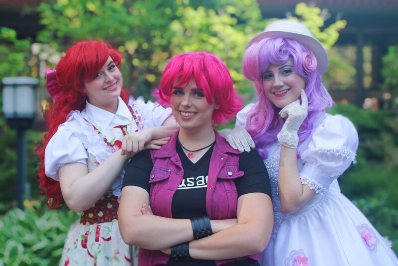 Size: 2048x1366 | Tagged: safe, artist:maddymoiselle, artist:sarahndipity cosplay, artist:shelbeanie, derpibooru import, apple bloom, scootaloo, sweetie belle, human, clothes, cosplay, costume, crossed arms, cutie mark crusaders, everfree northwest, everfree northwest 2019, image, irl, irl human, jpeg, photo