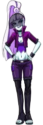 Size: 1112x3204 | Tagged: safe, artist:artemis-polara, derpibooru import, coloratura, equestria girls, belly button, bellyring, belt, boots, bracelet, breasts, clothes, countess coloratura, hand on hip, image, jewelry, nail polish, open-toed shoes, pants, piercing, png, shoes, simple background, smiling, toes, transparent background, veil