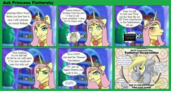 Size: 4232x2244 | Tagged: suggestive, artist:inkwell, derpibooru import, derpy hooves, oc, oc:princess fluttershy, alicorn, anthro, ask princess fluttershy, alicorn oc, alternate character design, alternate hairstyle, alternate universe, commission, element of kindness, funny, horn, image, implied twilight sparkle, jewelry, jpeg, raffle, raffle prize, technical difficulties, tiara, wings, ych example, your character here