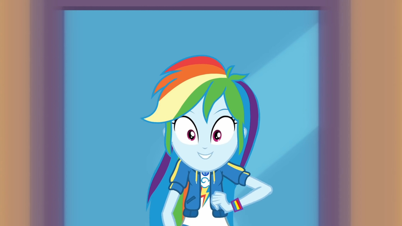 Size: 3410x1920 | Tagged: safe, derpibooru import, screencap, rainbow dash, equestria girls, equestria girls series, run to break free, spoiler:eqg series (season 2), clothes, cutie mark, cutie mark on clothes, female, geode of super speed, hoodie, image, jewelry, jpeg, magical geodes, necklace, smiling, solo
