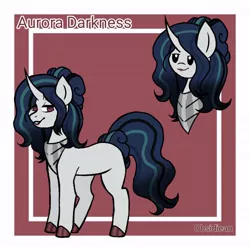 Size: 610x610 | Tagged: safe, artist:obsidiean, derpibooru import, oc, oc:aurora darkness, unofficial characters only, pony, unicorn, female, horn, image, jpeg, magical gay spawn, mare, offspring, parent:king sombra, parent:shining armor, parents:shiningsombra, reference sheet, solo, unicorn oc