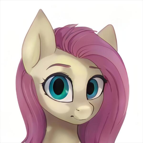 Size: 1024x1024 | Tagged: safe, artist:thisponydoesnotexist, derpibooru import, machine learning generated, bust, image, jpeg, looking at you, neural network, not fluttershy, simple background, white background