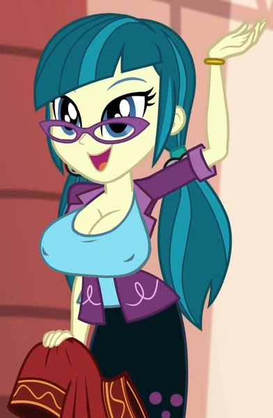 Size: 541x829 | Tagged: suggestive, derpibooru import, edit, edited screencap, editor:mlp-gft, screencap, juniper montage, equestria girls, movie magic, spoiler:eqg specials, breast edit, breasts, busty juniper montage, clothes, cropped, cute, female, glasses, image, junibetes, png, skirt, solo