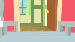 Size: 1280x720 | Tagged: safe, derpibooru import, screencap, flight to the finish, background, curtain, door, image, no pony, png, ponyville schoolhouse, porch, scenic ponyville, window