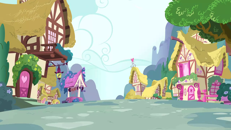 Size: 1280x720 | Tagged: safe, derpibooru import, screencap, flight to the finish, background, cloud, image, no pony, png, ponyville, scenic ponyville, tree, well