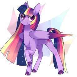 Size: 2012x2032 | Tagged: safe, artist:catbun-yt, derpibooru import, twilight sparkle, twilight sparkle (alicorn), alicorn, pony, cloven hooves, colored wings, cute, female, gradient wings, high res, image, mare, png, redesign, solo, twiabetes, ultimate twilight, wings