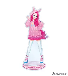 Size: 720x800 | Tagged: safe, artist:yoshit_m, derpibooru import, official, pinkie pie, equestria girls, acrylic plastic, acrylic standee, amnibus, clothes, craft, equestria girls logo, female, hoodie, human coloration, image, jpeg, merchandise, my little pony logo, simple background, solo, text, white background