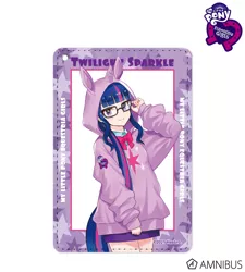 Size: 720x800 | Tagged: safe, artist:yoshit_m, derpibooru import, official, sci-twi, twilight sparkle, equestria girls, amnibus, clothes, equestria girls logo, female, hoodie, human coloration, image, jpeg, merchandise, my little pony logo, simple background, solo, text, white background