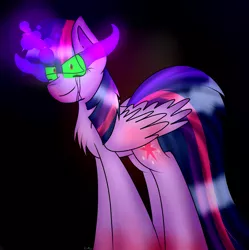 Size: 1925x1930 | Tagged: safe, artist:cosmiickatie, derpibooru import, twilight sparkle, twilight sparkle (alicorn), alicorn, pony, black background, corrupted twilight sparkle, crying, dark magic, evil twilight, glowing eyes, glowing horn, horn, image, magic, png, simple background, solo, sombra eyes, tears of pain, tears of pleasure