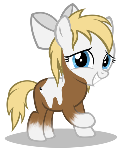 Size: 2780x3400 | Tagged: safe, artist:strategypony, derpibooru import, earth pony, pony, bow, cute, embarrassed, female, filly, foal, image, mottled coat, nervous, png, rain (character), raised hoof, simple background, spirit: stallion of the cimarron, stealth pun, transparent background