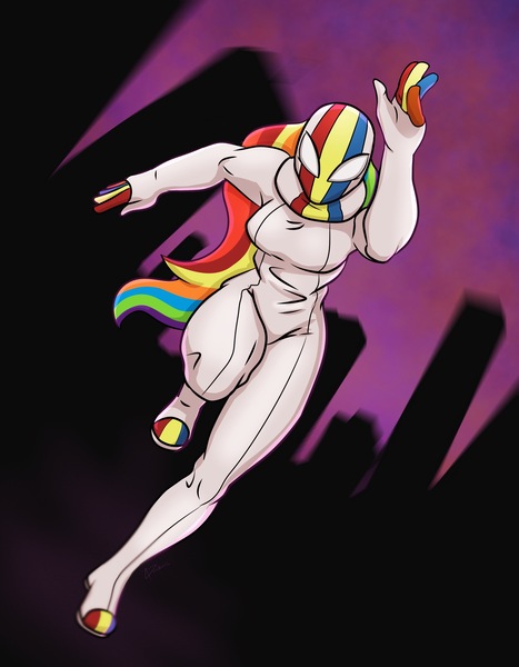 Size: 2800x3600 | Tagged: safe, artist:durdevul, derpibooru import, rainbow dash, image, jpeg, seams, spider-girl, superhero costume