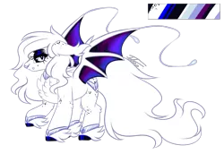 Size: 848x584 | Tagged: safe, artist:inspiredpixels, derpibooru import, oc, unofficial characters only, bat pony, pony, adoptable, bat pony oc, bat wings, chest fluff, colored hooves, floppy ears, image, png, raised hoof, reference sheet, simple background, solo, transparent background, unshorn fetlocks, wings