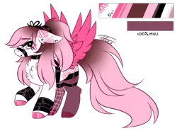 Size: 765x575 | Tagged: safe, artist:inspiredpixels, derpibooru import, oc, unofficial characters only, pony, adoptable, chest fluff, coat markings, colored hooves, female, floppy ears, image, mare, png, ponytail, raised hoof, simple background, solo, spread wings, transparent background, wings