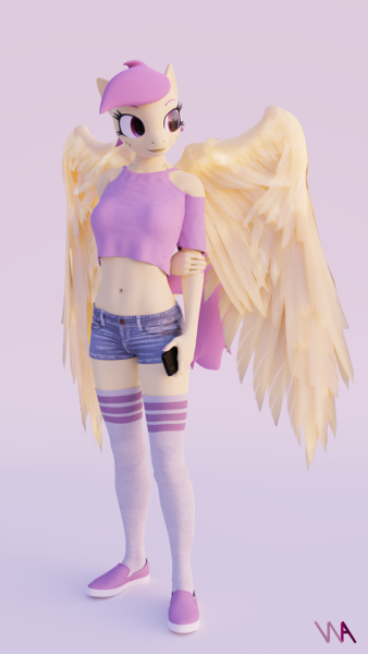 Size: 2160x3840 | Tagged: safe, artist:wintersarts, derpibooru import, oc, oc:violet heart, unofficial characters only, anthro, pegasus, plantigrade anthro, 3d, 4k, anthro oc, blender, blender cycles, clothes, female, image, not sfm, pegasus oc, png, solo, solo female, wings