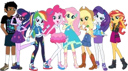 Size: 3293x1818 | Tagged: safe, artist:edy_january, derpibooru import, edit, official, part of a set, vector edit, applejack, fluttershy, pinkie pie, rainbow dash, rarity, sci-twi, sunset shimmer, twilight sparkle, oc, oc:edy january, equestria girls, equestria girls series, geode of empathy, geode of fauna, geode of shielding, geode of super speed, geode of super strength, geode of telekinesis, group, image, magical geodes, mane 8, png, vector