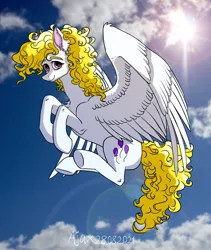 Size: 2700x3200 | Tagged: safe, artist:ajax, artist:ajaxorsomething, artist:willdrawhere, derpibooru import, surprise, pegasus, pony, cloud, g1, image, jpeg, solo, sunny, sunshine, surprise g1