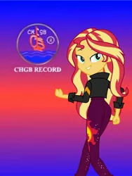 Size: 1717x2289 | Tagged: safe, derpibooru import, sunset shimmer, equestria girls, equestria girls series, sunset's backstage pass!, spoiler:eqg series (season 2), chgb record, clothes, grin, image, jacket, jpeg, music festival outfit, smiling