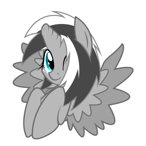 Size: 2388x2388 | Tagged: safe, artist:srmario, derpibooru import, oc, oc:doctiry, alicorn, pony, alicorn oc, broken horn, bust, female, freckles, heart, horn, image, mare, one eye closed, png, simple background, smiling, solo, transparent background, wings, wink