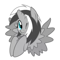 Size: 2388x2388 | Tagged: safe, artist:srmario, derpibooru import, oc, oc:doctiry, alicorn, pony, alicorn oc, broken horn, bust, female, freckles, heart, horn, image, mare, one eye closed, png, simple background, smiling, solo, transparent background, wings, wink