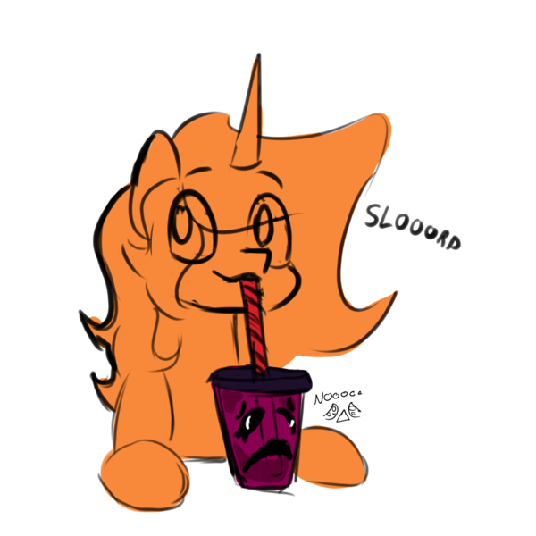 Size: 1000x1000 | Tagged: safe, artist:sile-animus, derpibooru import, oc, oc:sile, unofficial characters only, goo, goo pony, original species, body horror, drinking, drinking straw, eldritch abomination, female, image, png, vore