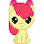 Size: 50x50 | Tagged: safe, artist:tokiiu, derpibooru import, apple bloom, earth pony, pony, chibi, female, filly, gif, icon, image, simple background, sitting, solo, transparent background