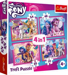 Size: 1235x1358 | Tagged: safe, derpibooru import, official, hitch trailblazer, izzy moonbow, pipp petals, sunny starscout, zipp storm, abstract background, badge, bag, g5, image, jpeg, mane five (g5), merchandise, my little pony logo, puzzle, puzzle box, satchel, selfie, simple background, trefl, volumetric mouth, white background, zipp is not amused