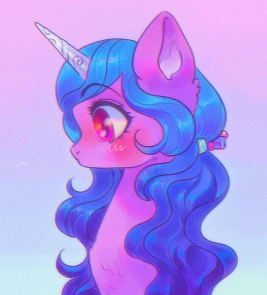 Size: 1854x2048 | Tagged: safe, artist:p0nyplanet, derpibooru import, izzy moonbow, pony, unicorn, female, g5, gradient background, image, jpeg, mare, solo