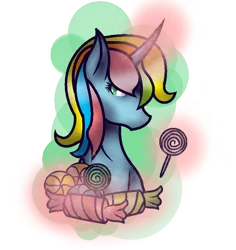 Size: 834x882 | Tagged: safe, artist:aonairfaol, derpibooru import, oc, unofficial characters only, pony, unicorn, bust, candy, eyelashes, food, glowing horn, horn, image, lollipop, magic, png, simple background, solo, telekinesis, transparent background, unicorn oc