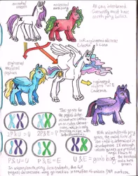 Size: 862x1096 | Tagged: safe, artist:jayrockin, derpibooru import, princess celestia, twilight sparkle, twilight sparkle (alicorn), alicorn, earth pony, pegasus, unicorn, tiny sapient ungulates, genetic engineering, genetics, image, png, text