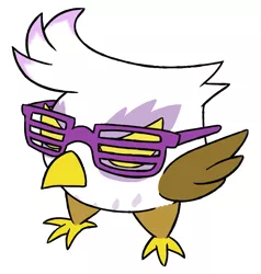 Size: 767x806 | Tagged: safe, artist:jargon scott, derpibooru import, gilda, gryphon, borb, female, image, png, shutter shades, simple background, solo, white background