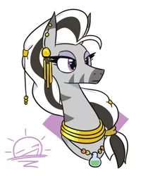 Size: 487x610 | Tagged: safe, artist:jargon scott, derpibooru import, oc, oc:matriarch zeg'us, unofficial characters only, zebra, bust, female, image, mare, png, simple background, solo, white background, zebra oc